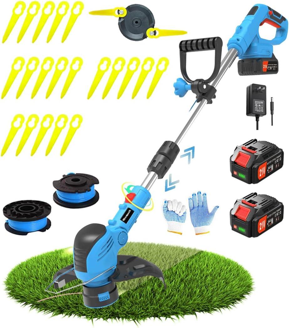 21V Electric Weed Wacker Electric Weed Wacker Eater with 12,000 RPM and 850W Motor Cordless Weed Trimmer with 2 Batteries 4.0Ah The Perfect Partner for Garden and Lawn Care