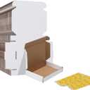 HORLIMER 6x4x1 inches Shipping Boxes Set of 50, White Corrugated Cardboard Box Literature Mailer