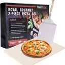 Royal Gourmet KSF1507 2 Piece Pizza Stone Set for Grill and Oven, 15 Inch Rectangular Pizza Stone and Pizza Peel, Baking Accessories