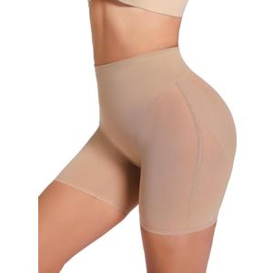 JOYSHAPER Shapewear for Women Tummy Control Body Shaper Shorts Butt Lifting Shapewear Panties Thigh Slimmer (Large, Nude)