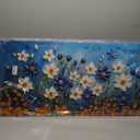 ZESTFLICKR Daisy Canvas Wall Art Daisies Flower Oil Painting Print Modern Floral Canvas Painting Artwork Nature Painting for Living Room Bedroom Home Office Kitchen Decoration (20x40 inches)