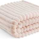 Bedsure GentleSoft Pink Throw Blanket for Couch - Cozy Soft Christmas Blankets for Women, Cute Small Fleece Throws for Girls, Pink Gifts Decor for Home Room, Crystal Pink, 50x60 Inches