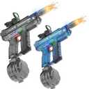 Electric Water Guns for Adults & Kids,Realistic Automatic Water Gun with 26-32 FT Long Range,800ml Large Water Tank,Splash-Resistant Design,Summer Outdoor Pool Beach Toy for Backyard Games(2 Pack), Black/blue
