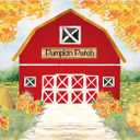 Allenjoy 7x5ft Fall Red Farm Backdrop for Photography Watercolor Autumn Great Pumpkin Patch Halloween Farmland Newborn Children Birthday Background Decorations Photobooth Banner Photo Studio Props