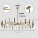 KCO Lighting Mid Century Modern Gold Sputnik Chandelier 24-Light Antique Brushed Brass Large LED Chandeliers Farmhouse Hanging Semi Flush Mount Ceiling Light Kitchen Island Dining Pendant Lights