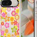 MOSNOVO Case for Google Pixel 9 & Pixel 9 Pro, [Buffertech 6.6ft Military-Grade Drop Protection] [Anti Peel Off Tech] Clear TPU Bumper Phone Case Cover Design - 70's Groovy Floral