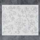 GSS Designs Large Flower Wall Stencils 12x16Inch Flourish Stencils for Painting on Wood Canvas Paper Fabric Floor Wall Reusable DIY Art Craft Stencils for Painting Flowers and Leaves