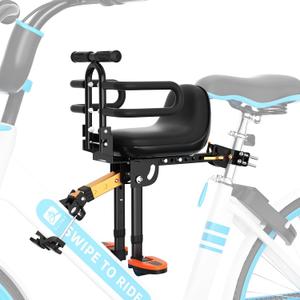 Child Bike Seat, Kids Bike Seat with Guardrail, High Seat Cushion Backrest Mountain Bike Child Bike Seat, Bicycle Child Safety Seat for Children from 1 to 5 Years Old