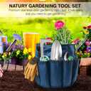 Garden Tools Set Premium Stainless Steel Gardening Hand Tools with Solid Beechwood Handle Gardening Kit with Rake, Shovel, Gloves, Shears, Tool Organizer Garden Gifts for Women and Men