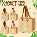 Tenceur 24 Pieces Mini Kraft Easter Gift Bags with Handle 4.72 x 3.94 x 2.36 Small Bunny Paper Treat Bags for Easter Party Favor Supplies Gifts Wrapping