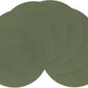 SHACOS Round Placemats Set of 6 Washable 15 inch Round Table Mats Cotton Polyester Woven Braided Place Mats for Dining Table (Olive Green, 6)