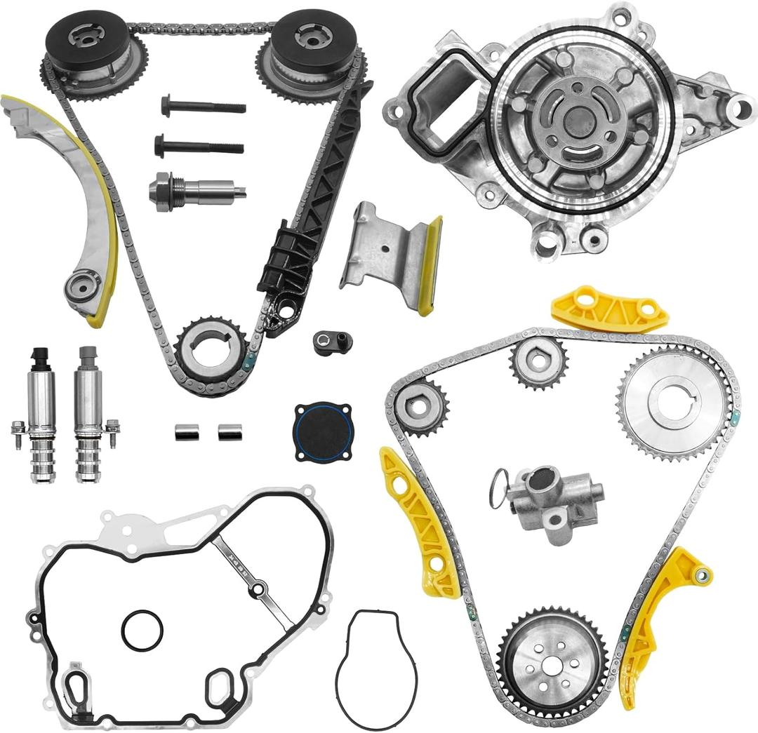 2.4 Timing Chain Kit w/Water Pump for Chevy Equinox Malibu for GMC Terrain 2011-2017,for Buick Regal Lacrosse Verano 2.2 2.4L Ecotec Timing Set w/VCT Selenoid Actuator Gear 94201S 12621505 90537632