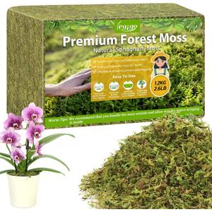 Legigo 2.6LBS Sphagnum Moss for Plants, 50QT Natural Orchid Moss Potting Mix Dired, Green Forest Plant Moss for Orchid Repotting Carnivorous Succulents Indoor Potted Plants Gardening and Reptiles
