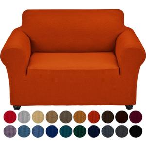 Joccun Stretch Chair Couch Cover,1-Piece Sofa Slipcover Spandex Jacquard Fabric Sofa Covers with Elastic Bottom, Furniture Protector for Dogs, Cats, Kids(Armchair, Pureed Pumpkin) (Small 35" - 55")