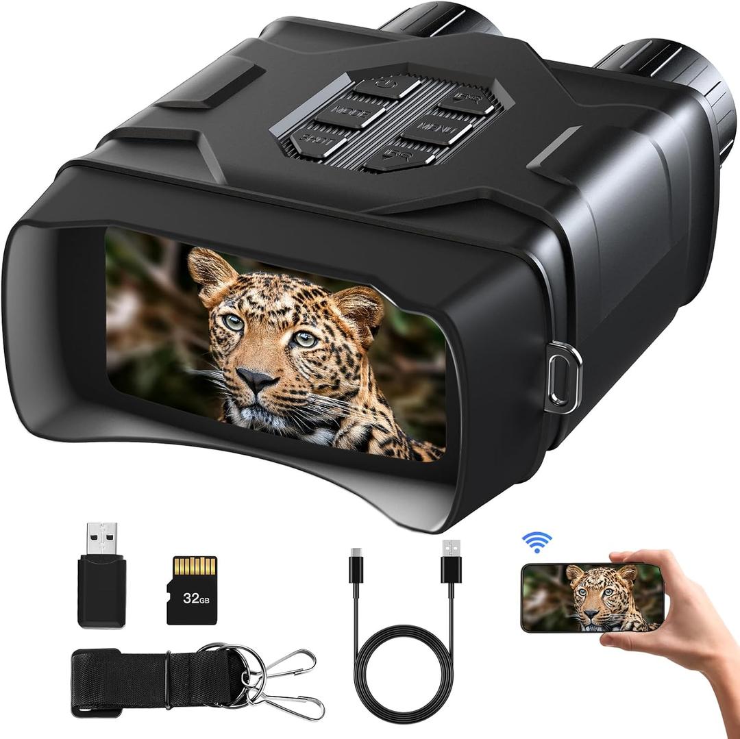 JStoon Digital Infrared Night Vision Goggles - 4''/3'' Night Vision for Viewing in 100% Darkness-4K UHD/4K Video for Hunting, Camping, Birds Watching