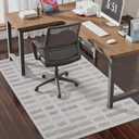 chakme Office Chair Mat for Hardwood Floor, 48"x36" Easy Glide Computer Desk Mat Protector for Rolling Chair Under Desk Rug Nonslip Backing, Machine Wash, (Plaid) (Dark Beige Plaid)