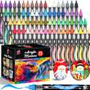 TBC The Best Crafts Acrylic Paint Markers, 72 Colors Water-Based Paint Pens for Art and Craft Projects, Multi-Surface Use on Fabric, Glass, Wood, Stone, Metal, Ceramic, Canvas, Rock