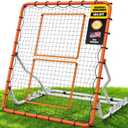 Baseball Rebounder Net 4x4.5FT with 5 Adjustable Angles,Pro Pitch Back Trainer for Volleyball/Softball/Soccer, Solo Practice for Ground