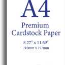 Heavyweight White A4 (8.3"x 11.7") Cardstock - Thick 80lb Cover (216 gsm) - 100 Sheets