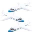 3 Pcs 40 Inch White Large Inflatable Airplane Blow Up Airplane Balloon Plane Inflated Toys for Birthday Party Shower Outdoor Swimming Pool Decorations (Blue and White)