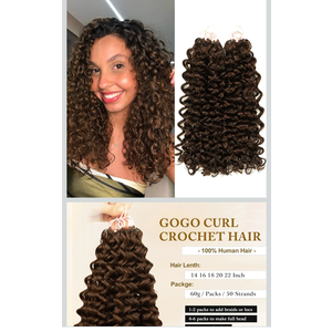 Human Crochet Hair for Black Women 120G Brown Crochet Real Human Hair 4# Deep Wave Feather Crochet Human Hair for Boho Braids or Locs Reuseable/Invisible Color 4 14Inch 100 Strands(14Inch Brown)