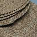 Defined Deco Woven Placemats Set of 10, 13" Round Rattan Placemats,Natural Hand-Woven Water Hyacinth, Farmhouse Weave Place Mats, Rustic Braided Wicker Table Mats for Dining Table, Home, Wedding