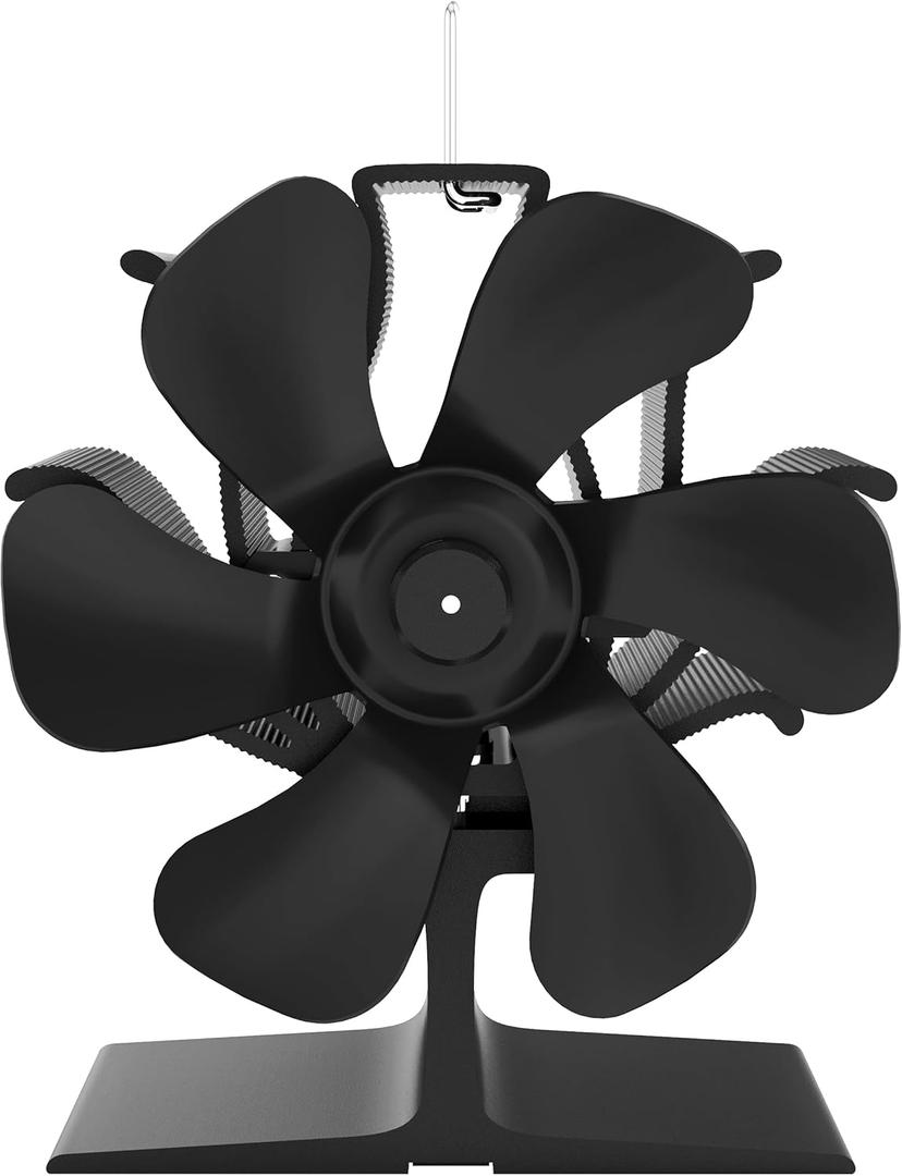 Wood Stove Fan Heat Powered: Small Fireplace Fan Non Electric Stove Fans Fits Camping Stoves/Log Burner Wood Burning Stoves/Pellet Heater RV Stoves Tent Accessories (6 Blades)