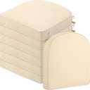 Pickmesh 6 Pcs Outdoor Patio Chair Cushions 19" x 19" Waterproof Seat Cushion with Tie and Handle Square Round Corner Chair Seat Pad TPU Cover for Outdoor Furniture Patio Dining Indoor (Beige)