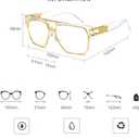 Allt Square Aviator Large Fashion Sunglasses For Men Women Goggle Alloy Frame Glasses (White)