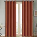 H.VERSAILTEX Thermal Insulated Blackout Window Panels Microfiber Formaldehyde-Free Kids Curtains for Holiday Season Home Decoration, Grommet Top, 52 by 96 - Inch - Orange - Set of 2