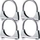 Datanly 4 Pcs 2-1/2 Heavy Duty Exhaust Clamp Exhaust Products Genuine U Bolt Clamp Hanger Muffler Tip Hook Clip for Pipes Connection