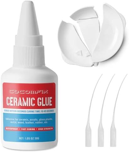 Waterproof Ceramic Glue - 30g CA Glue for Pottery & Porcelain Repair, High Temperature Resistant, No Smell After Cure and Food Grade Material