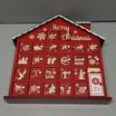 MEETYAMOR Christmas Advent Calendar, Wooden House 2025 Advent Calendar with 25 Large Drawers, 25 Days Until to Christmas Countdown for Home Indoor Living Room Table Mantel Decor, Red