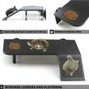 Turtle Basking Platform Stable Suction Cup Mounted Basking Platform with Support Base & Feeding Area for Turtle Tank Accessories Setups (Large)