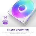 NZXT F240 RGB Core - 240mm Single-Frame Fan Unit with 2 x 120mm RGB Fans - Speed & Lighting Control - High Static Pressure & Airflow - Fluid Dynamic Bearings - 8 aRGB LEDs Per Fan - White