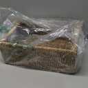 Large Natural Wicker Basket Rectangular with Wooden Handles, Seagrass Storage for Organizing, Shelves 15.5 x 10.6 x 5.5 inches