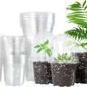 Bonviee 36 Packs 3.5/4/5 Inch Clear Nursery Pots with Humidity Domes, Variety Sizes Seed Starting Pots with Drainage Holes, Transparent Garden Containers for Succulents, Flowers and Cactus-Clear