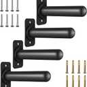 KDNVPS Wall Mounted Weight Plate Holder for 2" Olympic Plates, Heavy Duty Steel Weight Rack Storage, Space Saving Wall Mount Home Gym Organizer (4 Packs, 2 Inch Rounded End)