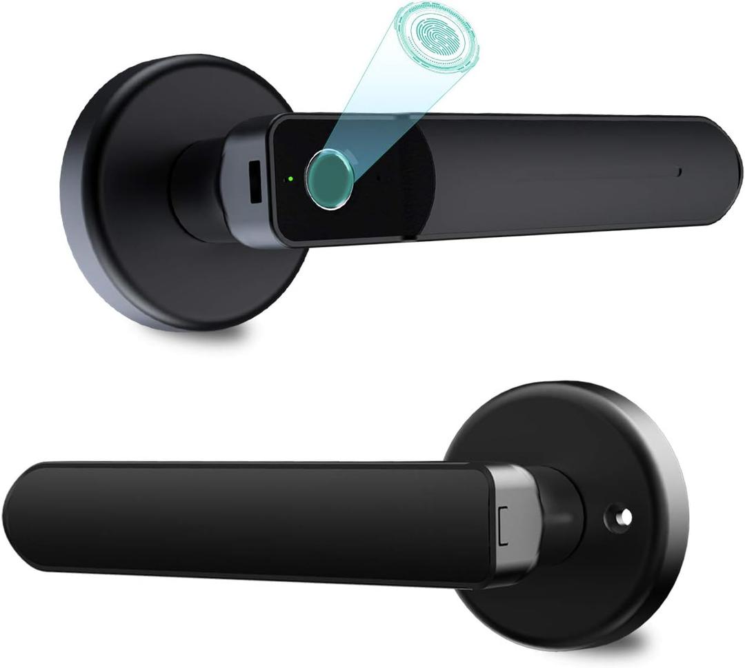 SMONET Smart Biometric Deadbolt Lock with Fingerprint Recognition, Matte Black, 30-day Return