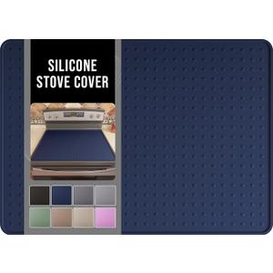 Silicone Stove Top Cover for Electric Stove, Glass Stove Top Protector, Stovetop Cover Mat for Cooktop, Flat Range Cover, Oven Top Protector, Coffee Bar Mat, 28 x 20 in, Smokey Blue