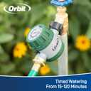 Orbit Mechanical Water Timer - Adjustable Irrigation Shutoff for Lawn & Garden Watering - Battery-Free Clockwork Hose Faucet Timer with Easy Grip Dial & Manual Bypass - 62034