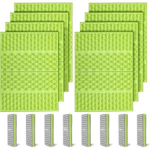 FOCHIER F Stadium Seat Pad, Foam Sitting Pad Mat,Diamond Green 8PCS, Large