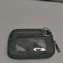 YDF The Iris Wallet for Women Mini Zip Card Case with Clear ID Window Zipper Coin Purse Lightweight Portable Keychain Wallet (Green)