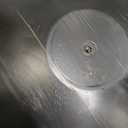 Black Pedestal Side Table 14.56'' Dia, Modern Accent End Table, Fluted Base Design, Minimalist Drink Table for Small Space Living Room, Bedroom