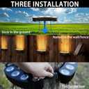 Solar Tree Lights Outdoor, Palm Tree Ring Lights with 3-in-1 Tie/Stake/Hang Installation, Warm White LED Tree Uplighting, 2000mAh Battery IP65 Waterproof Solar Tree Spotlights for Yard, Garden