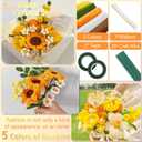 400 Pcs Pipe Cleaners Craft,5 Assorted Colors Pipe Cleaners Bulk, Chenille Stems for DIY Flower Making Kit with Floral Wires, Gardening Tape,Stamen& Ribbon (Sunflowers)