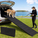 Dog Ramp for Car 90" X 17.6" Extra Long Folding Aluminum Pet Ramp for Large Dogs up to 250 LBS, High-Traction Dog Ramps for SUV Truck Cars