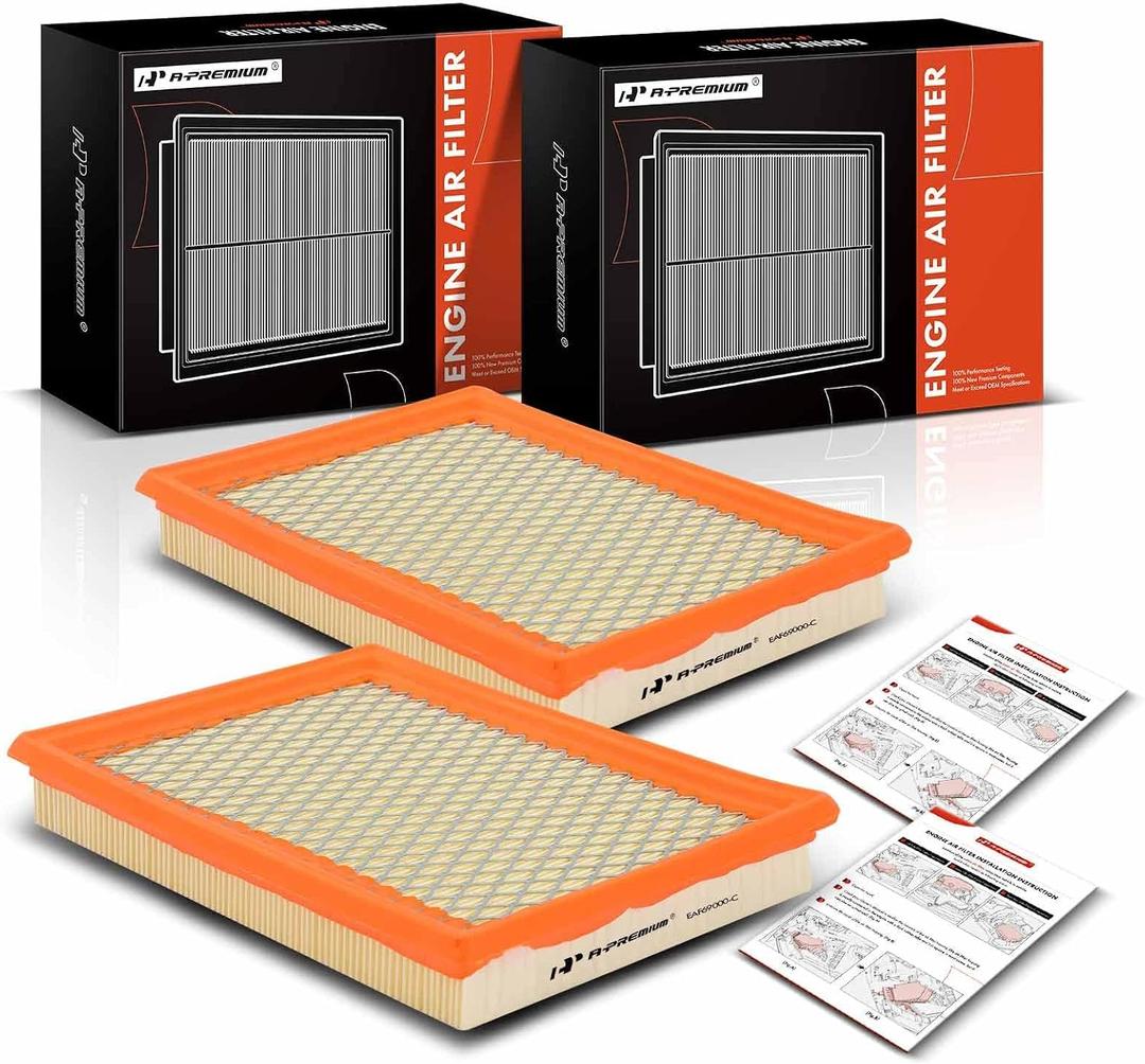 A-Premium 2-PC Engine Air Filter Compatible with Nissan & Infinit Models - Rogue, Sentra, 300ZX, Juke, FX35, FX37, FX50, M56, Q50, Q60, Q70, Q70L, QX70
