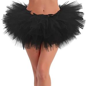 Tutus for Women 5 Layered Adult Tutu Skirts for Women Halloween Tutu for Womens 80s Costume Womens Fully Skirt Tulle Skirt