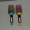 KTKUDY Detangling Brush Getting Knots Out without Pain - Boar Bristles HairBrush Make Hair Shiny & Healthier Vented Detangler Brush for Women Men Kids Wet and Dry Hair (Rainbow & Yellow-Purple)